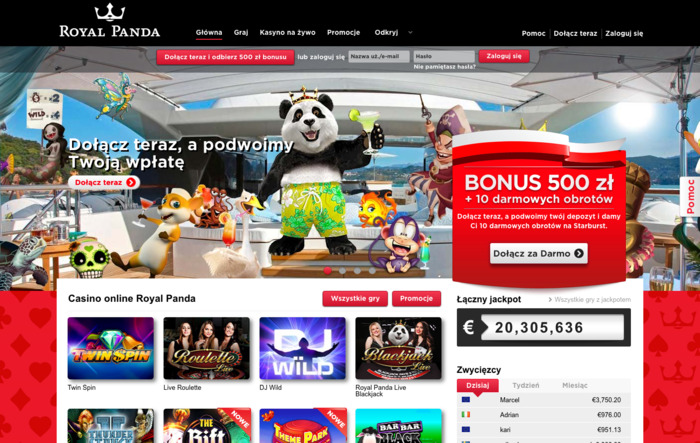 Bezpieczne kasyno online Royal Panda