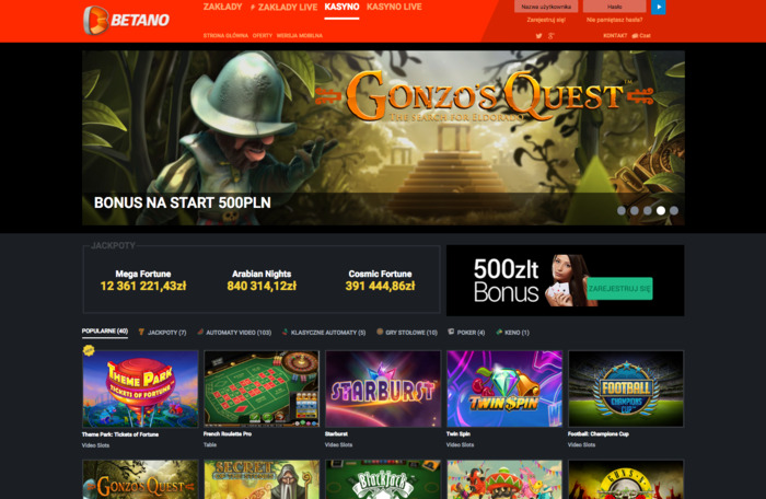 Bonusy i jackpoty w kasynie online Betano