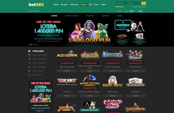 Najlepsze gry kasynowe online w Bet365