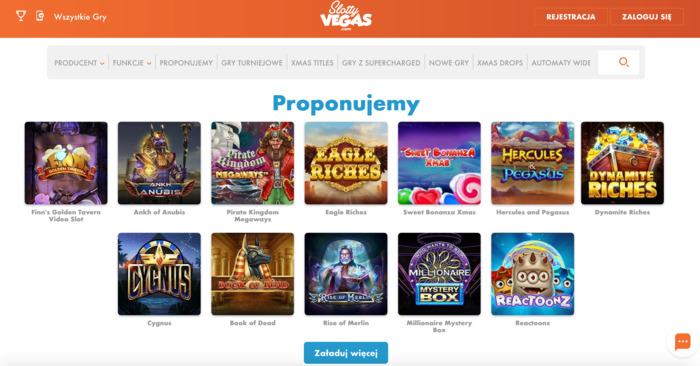 oferta automatów w kasynie Slotty Vegas