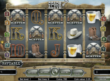 Symbole i układ linii w Dead or Alive slot